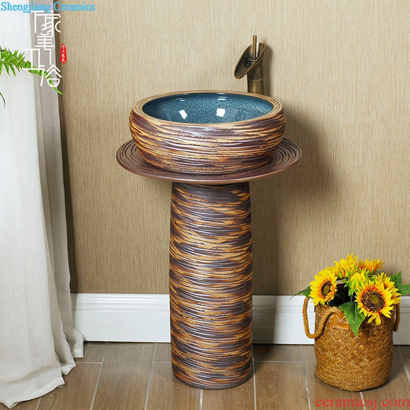 M beautiful ceramic pillar square small floor type lavatory basin one-piece lavabo vertical column basin of household