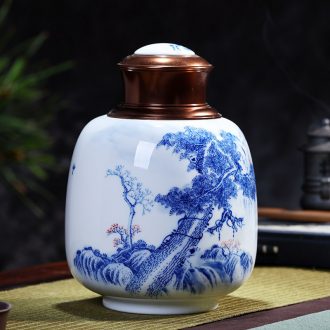 Jingdezhen ceramics vase furnishing articles Scenery famous hand-painted bottles Ceramic bottle of new Chinese style living room decoration furnishing articles