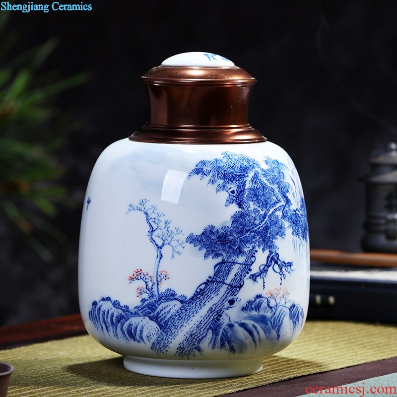 Jingdezhen ceramics vase furnishing articles Scenery famous hand-painted bottles Ceramic bottle of new Chinese style living room decoration furnishing articles