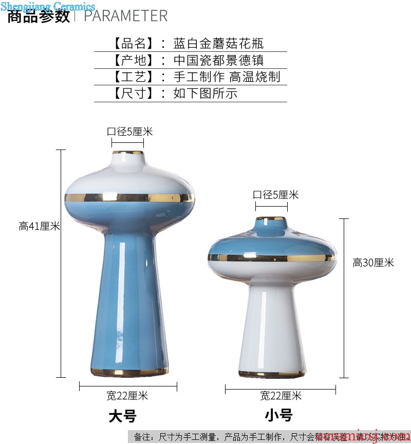 Jingdezhen porcelain pot vase flower arrangement sitting room of large storage tank wine household soft adornment is placed between example