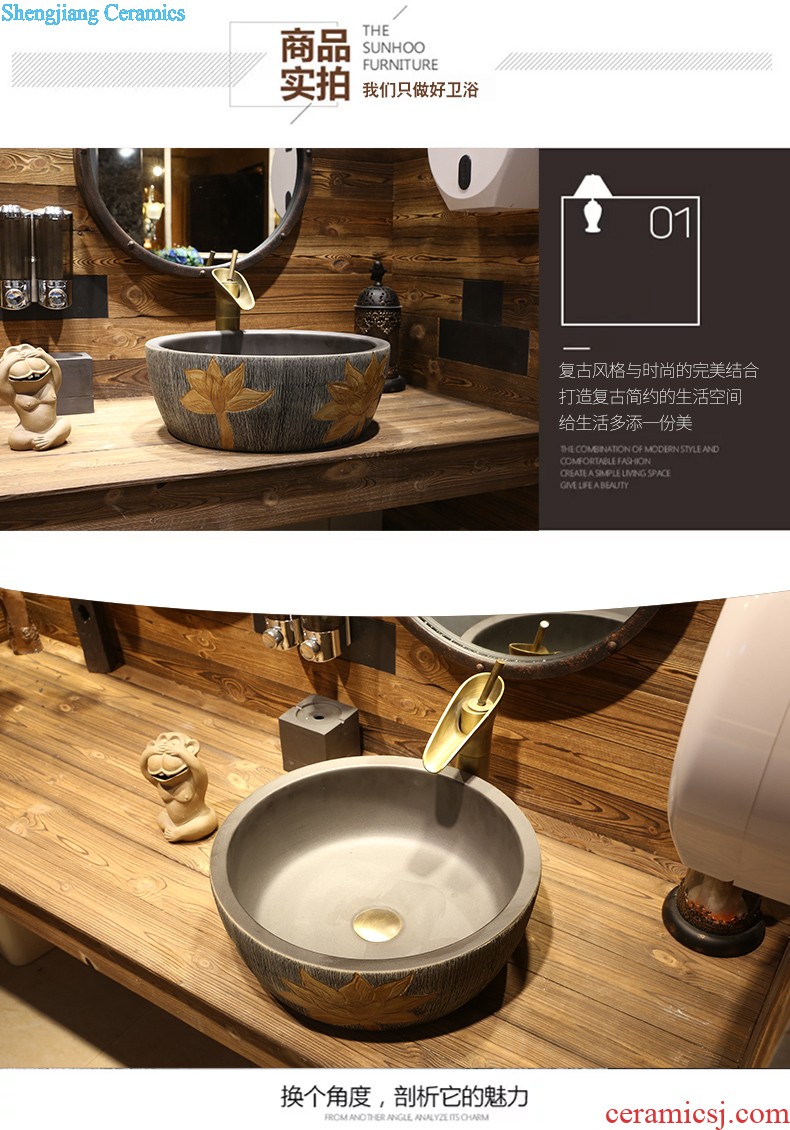 Jia depot retro stage basin art ceramic lavabo toilet wash face basin oval lavatory household