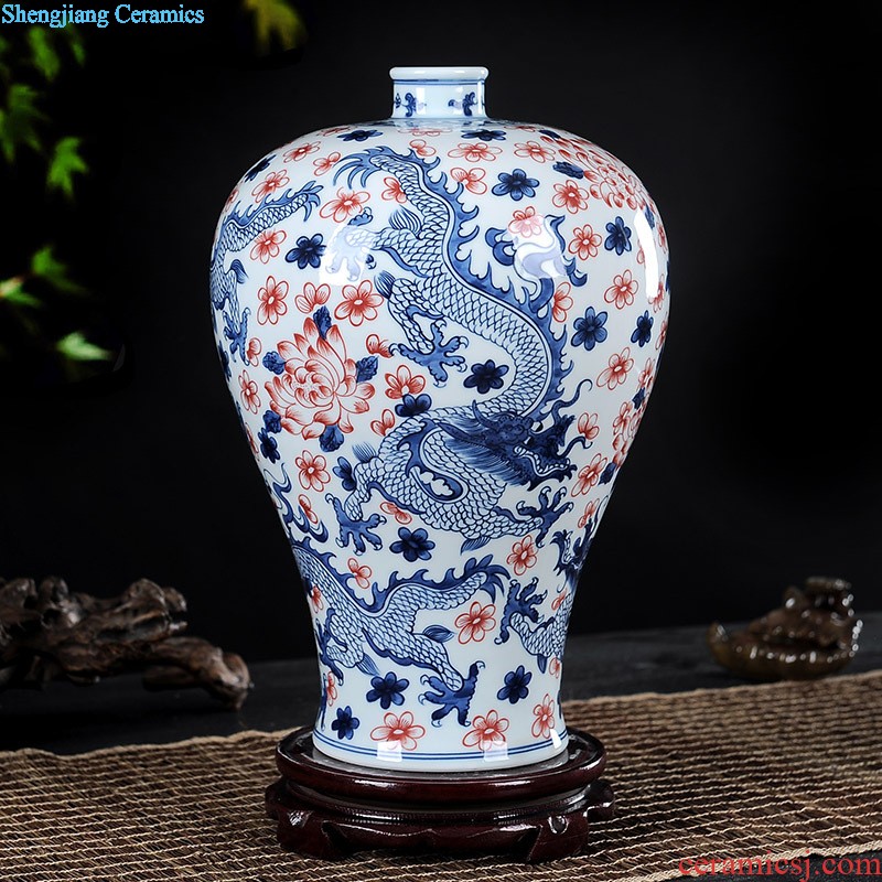 Jingdezhen ceramic manual Chinese antique blue and white porcelain vase household decorative porcelain vases furnishing articles furnishing articles arranging flowers