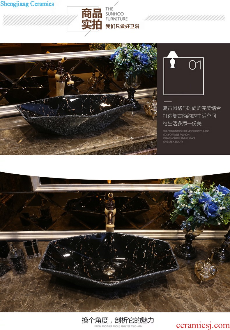 Jia depot on the ceramic lavatory basin sink rectangular household archaize ceramic art basin water basin