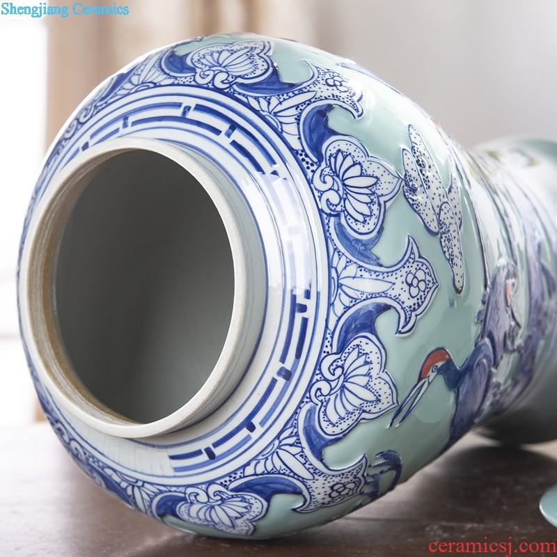 Jingdezhen ceramics celebrity hand-painted porcelain of blue and white porcelain vase household act the role ofing is tasted rich ancient frame large sitting room place