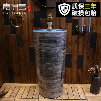 Jia depot ceramic column type lavatory toilet lavabo integrated basin basin of the balcony floor pillar