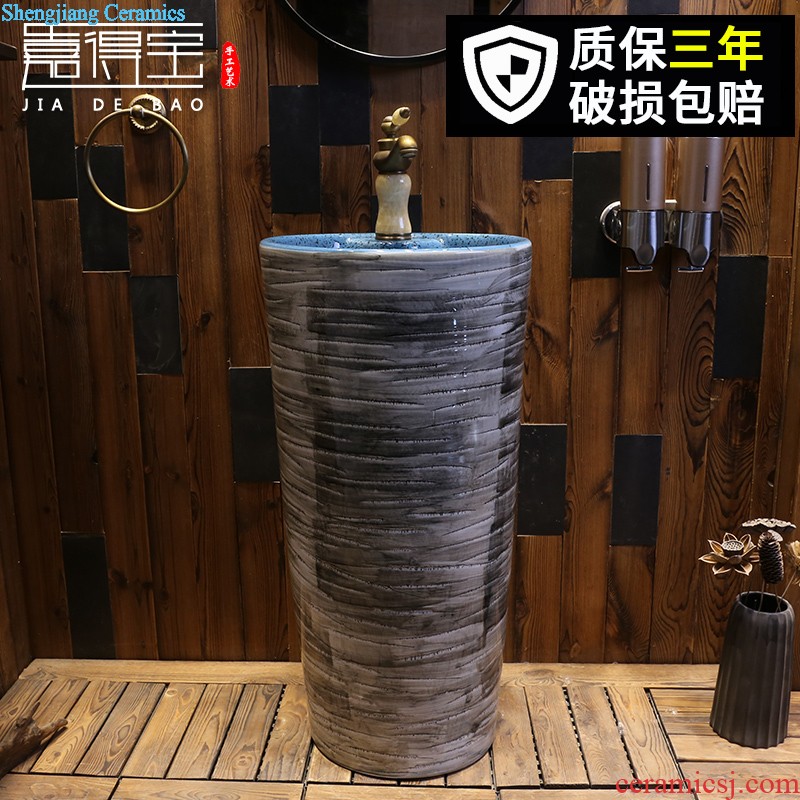 Jia depot ceramic column type lavatory toilet lavabo integrated basin basin of the balcony floor pillar