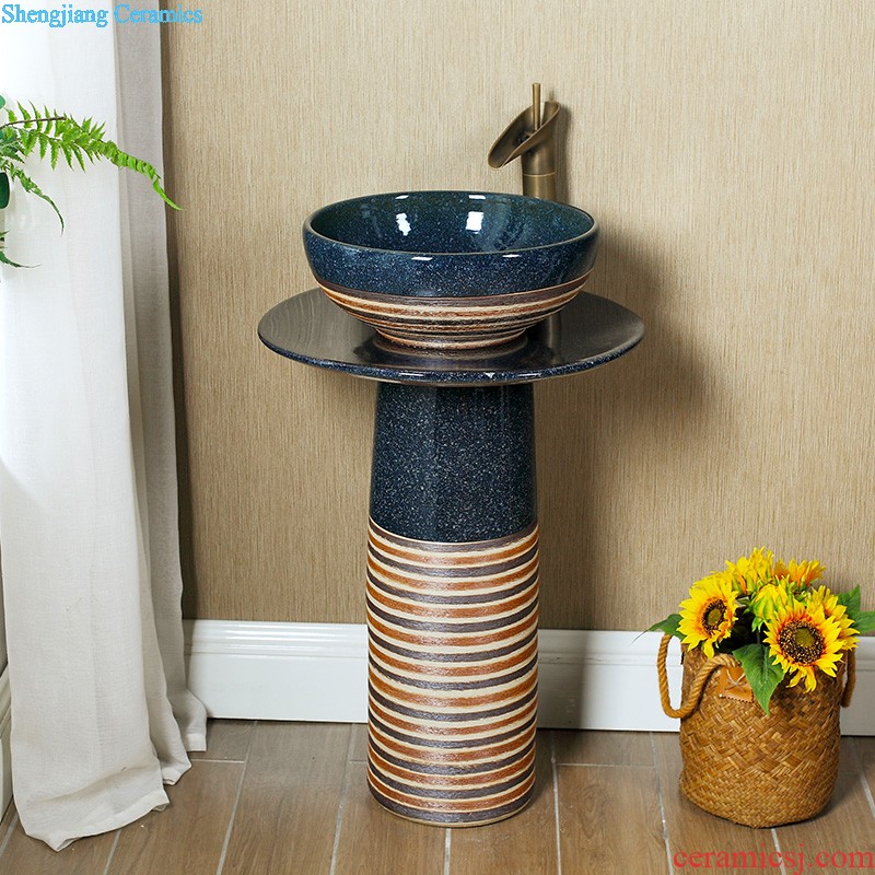 M the one-piece pillar basin floor type restoring ancient ways ceramic basin vertical sink basin of pillar type lavatory