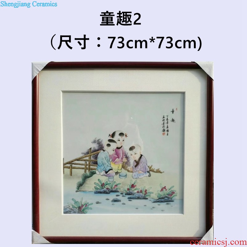 Jingdezhen ceramic new Chinese master hand-painted color porcelain plate painting The sitting room of mural porch hang a picture