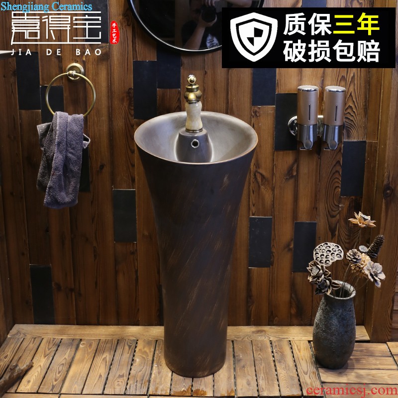 Jia depot outdoor balcony column basin sinks Ceramic basin bathroom floor vertical integration the sink