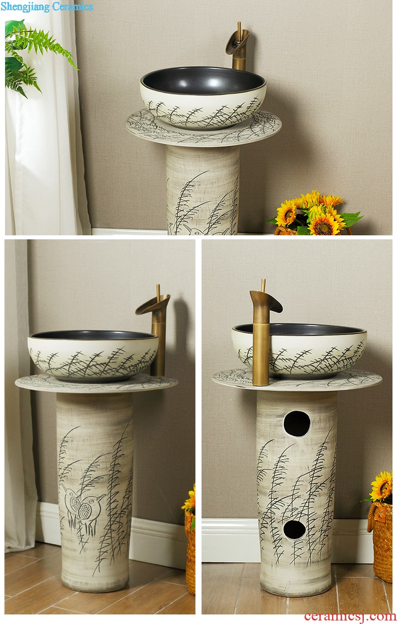 M beautiful ceramic art basin mop mop pool ChiFangYuan one-piece mop pool 42 cm diameter Indus