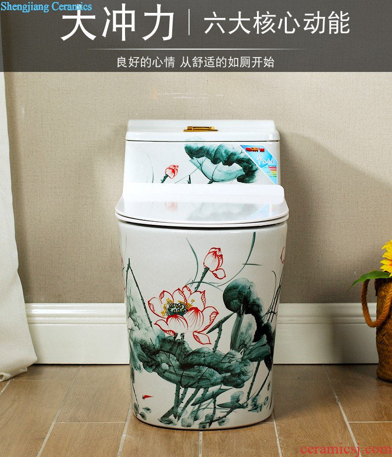 M beautiful balcony two-piece toilet ceramic basin bowl lavatory basin that wash a face to wash your hands blue porcelain lotus on stage