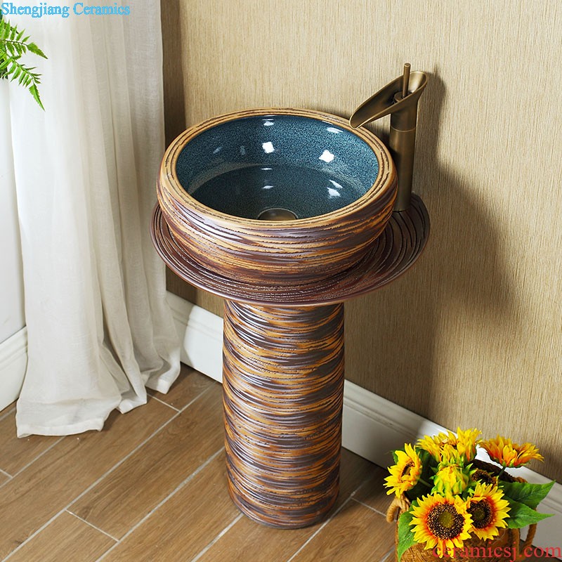 M beautiful ceramic pillar square small floor type lavatory basin one-piece lavabo vertical column basin of household