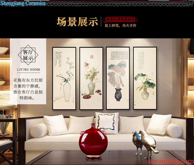 Jingdezhen ceramic claborate-style painting hand-painted vases, flower arranging Chinese style household living room TV cabinet decoration handicraft furnishing articles