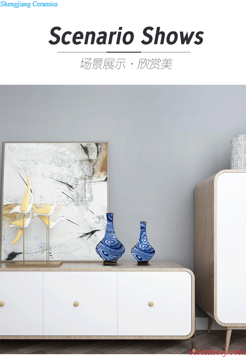 Jingdezhen ceramic hand-painted vases, water points peach blossom classical Chinese style household furnishing articles sitting room adornment handicraft restoring ancient ways