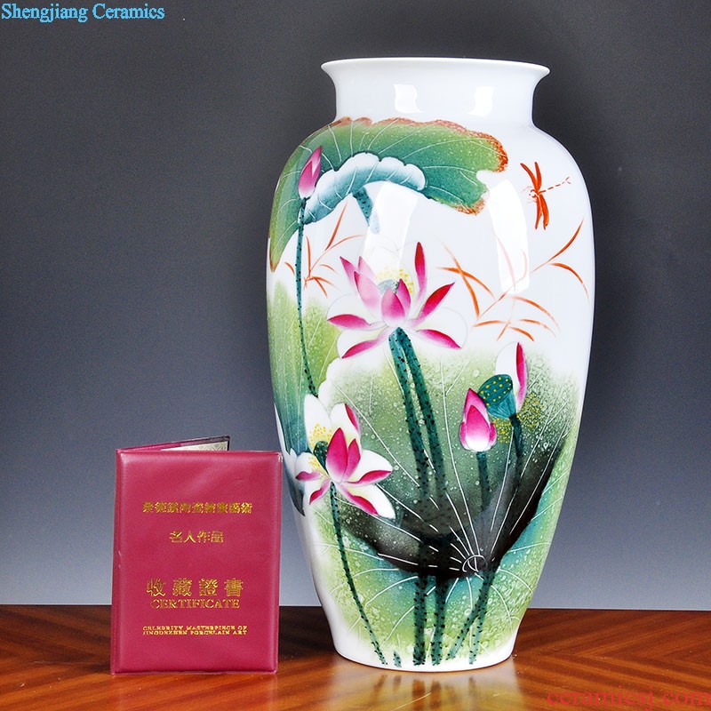 Pure manual paint ceramic vases, antique collection porcelain kiln crafts home sitting room of Chinese style restoring ancient ways furnishing articles