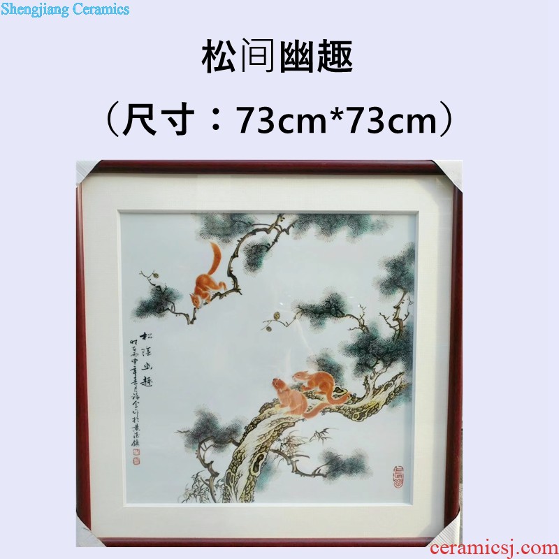 Jingdezhen ceramic new Chinese master hand-painted color porcelain plate painting The sitting room of mural porch hang a picture