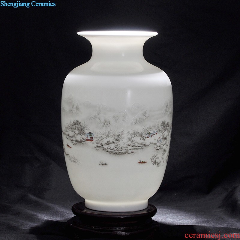 Hand-painted lotus rhyme blue and white porcelain of jingdezhen ceramics floret bottle of flower arrangement Modern home furnishing articles