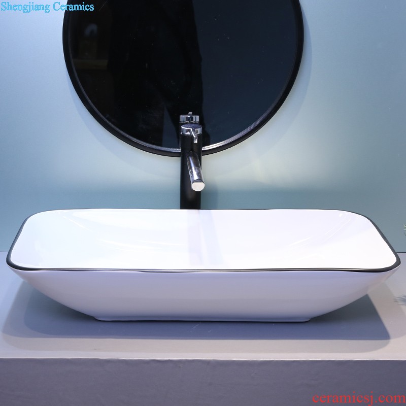 Jia depot stage basin ceramic household art creative rectangle lavatory Chinese style restoring ancient ways of archaize the sink