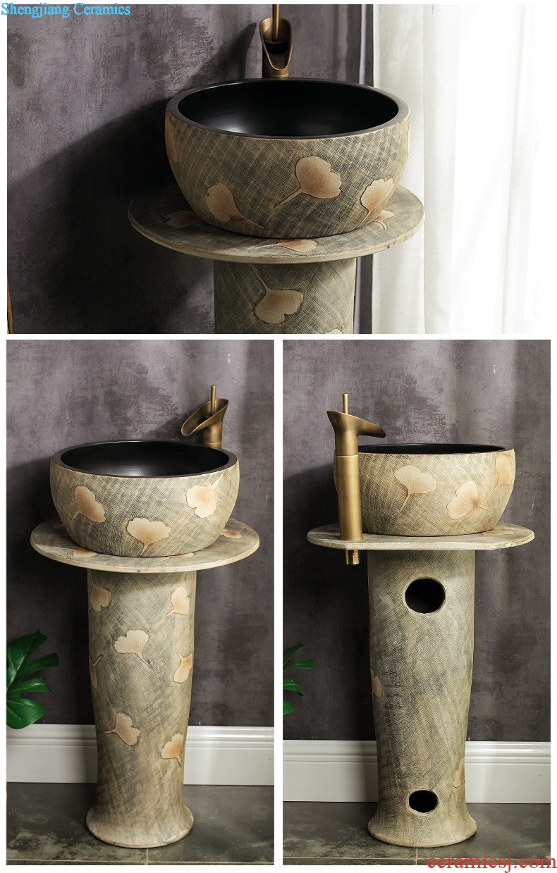 M the pillar type lavatory jingdezhen ceramic basin one-piece art pillar lavabo vertical landing platform