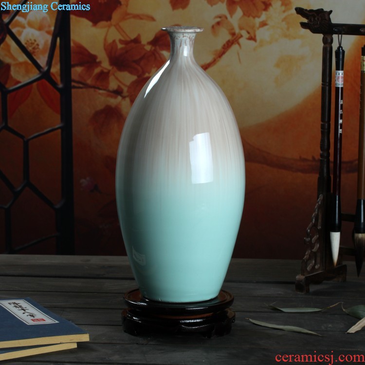 Jingdezhen ceramics New Chinese style lotus flower vases, three-piece suit Sitting room zen flower arranging furnishing articles home decoration