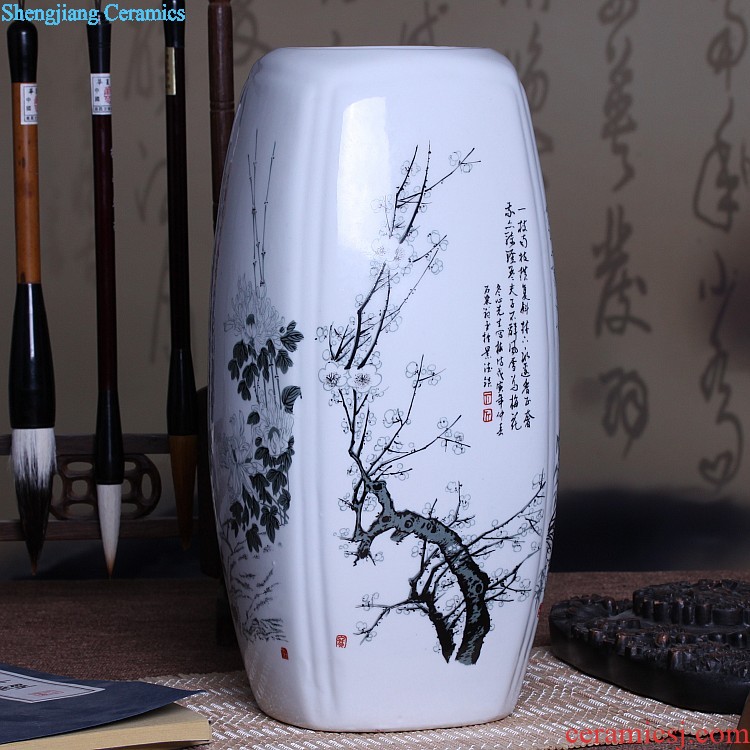 Jingdezhen ceramics flower vase new Chinese style restoring ancient ways is sitting room home rich ancient frame adornment handicraft furnishing articles