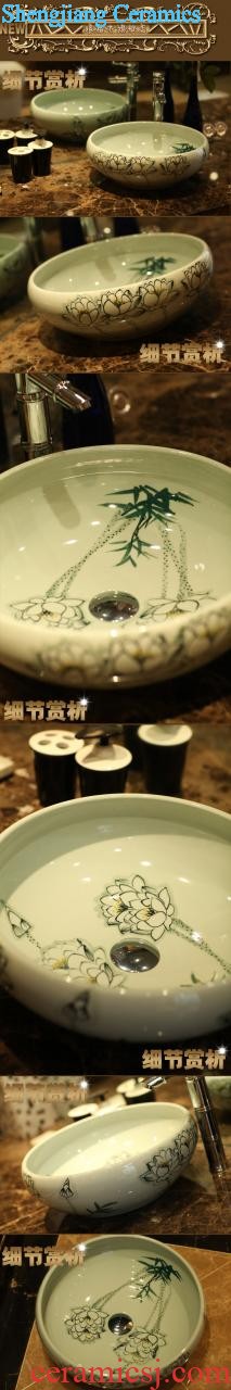 Jingdezhen ceramic contracted household pillar bowl lavatory toilet lavabo, pillar type restoring ancient ways is the white lotus