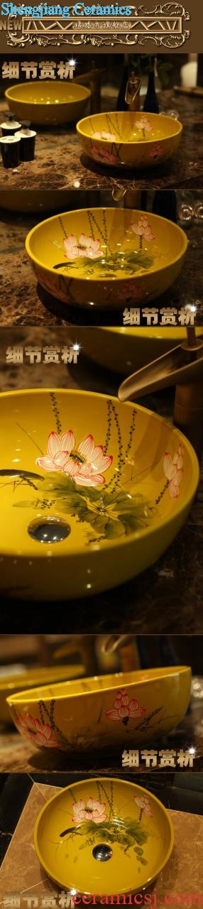 Jingdezhen ceramic contracted household pillar bowl lavatory toilet lavabo, pillar type restoring ancient ways is the white lotus