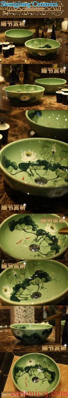 Jingdezhen ceramic contracted household pillar bowl lavatory toilet lavabo, pillar type restoring ancient ways is the white lotus