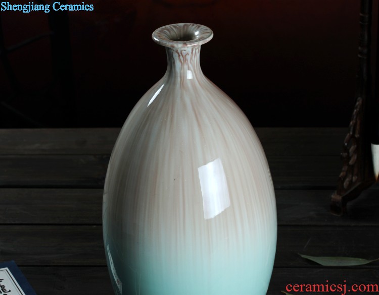 Jingdezhen ceramics New Chinese style lotus flower vases, three-piece suit Sitting room zen flower arranging furnishing articles home decoration