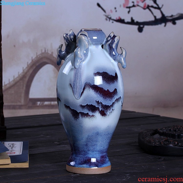 New Chinese style ceramic vase flower arranging dried flowers sample room TV cabinet table furnishing articles the sitting room porch soft decoration