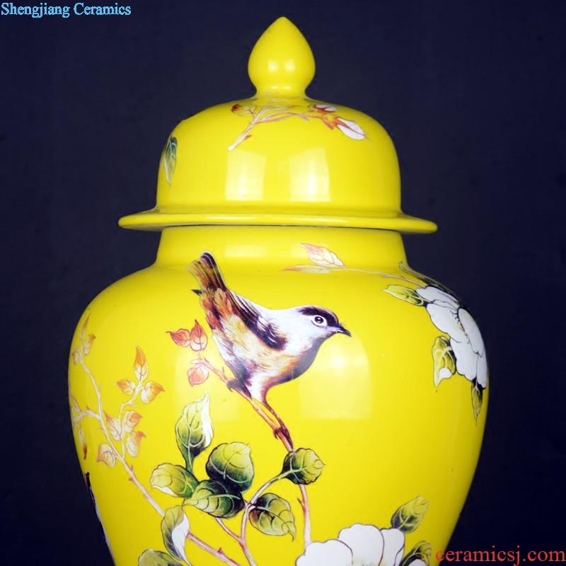 Jingdezhen ceramic vase household the general pot of new Chinese style porch example room dry flower arranging flowers soft adornment is placed