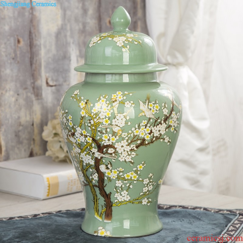 Jingdezhen ceramics hand-painted modern new Chinese vase flower arrangement sitting room home furnishing articles on your table