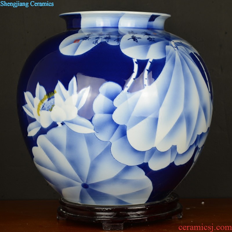 General blue and white porcelain jar ceramic furnishing articles sitting room old antique hand-painted jingdezhen ceramics vase household ornaments