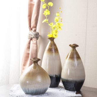 Art kiln porcelain vase decoration Flower glaze olive bottle Modern home furnishing articles porcelain arts and crafts