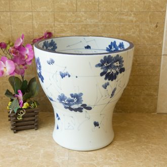 M beautiful ceramic art basin mop mop pool ChiFangYuan one-piece mop pool of 40 cm diameter ink lotus