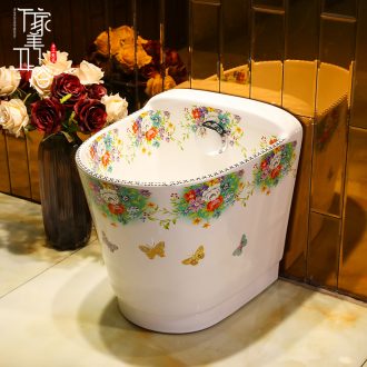 M beautiful ceramic art basin mop mop pool ChiFangYuan one-piece mop pool 42 cm diameter broken tile