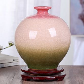 Jingdezhen ceramic vase office furnishing articles yellow sitting room TV ark household decorates porch ark crafts