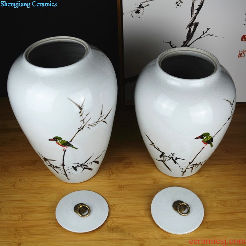 Jingdezhen ceramics The ancient powder enamel antique vase Chinese ancient frame handicraft furnishing articles sitting room