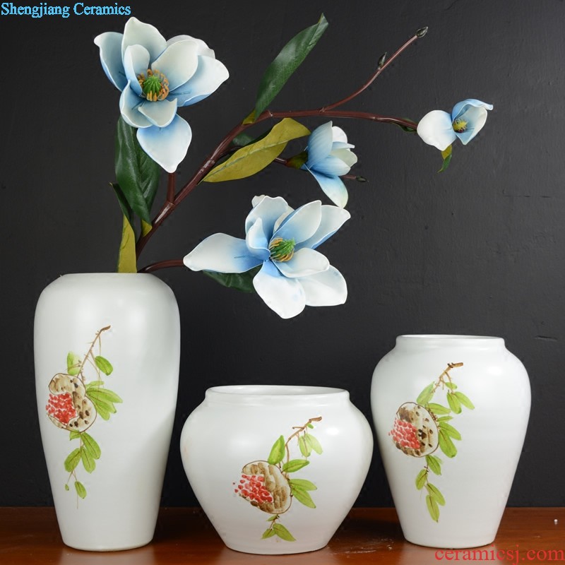 Jingdezhen ceramic European blue vase dried flowers flower arrangement home sitting room TV ark soft adornment handicraft furnishing articles