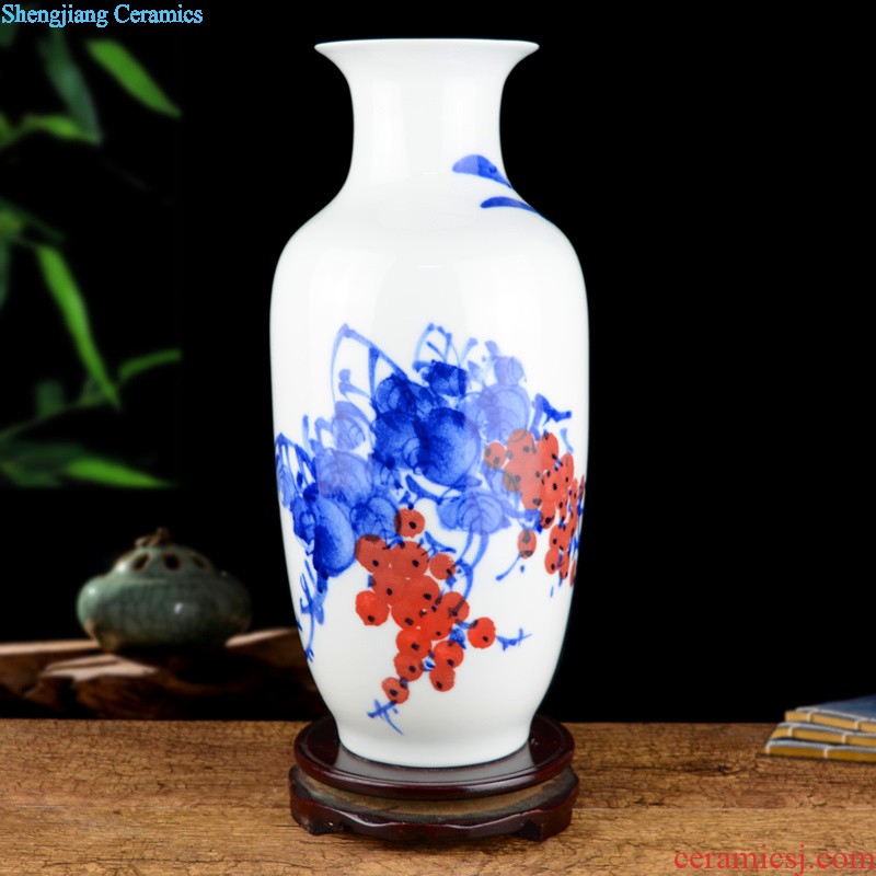 Jingdezhen ceramic contracted white rope vase Small pure and fresh and dried flowers flower arrangement sitting room place home decoration