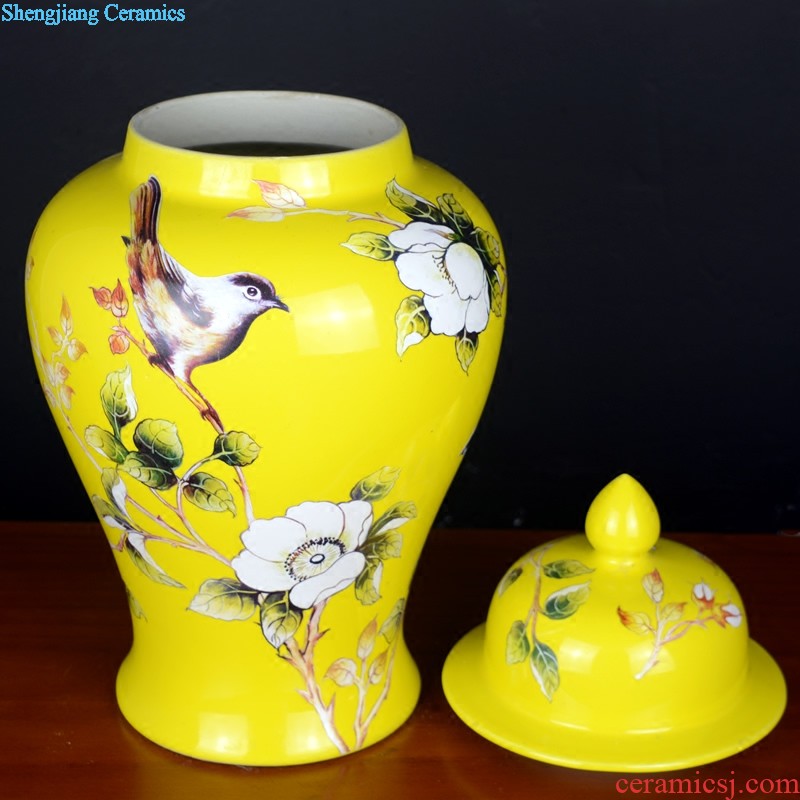 Jingdezhen ceramic vase household the general pot of new Chinese style porch example room dry flower arranging flowers soft adornment is placed