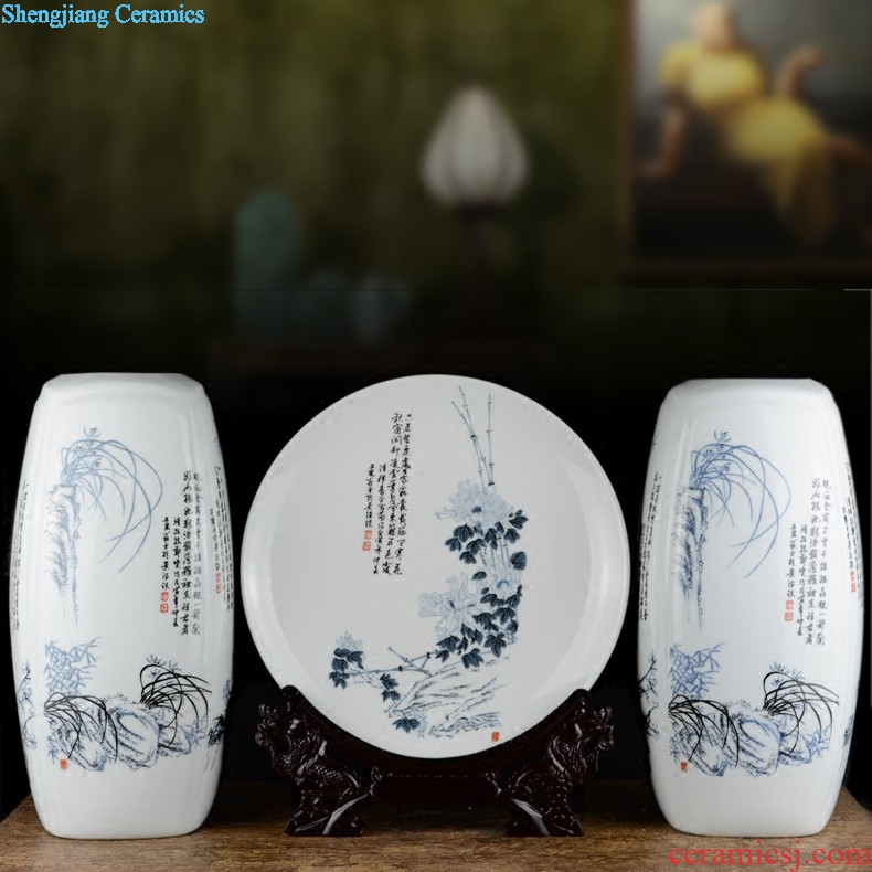 Jingdezhen ceramics vase, ji blue gold peony home furnishing articles flower arranging adornment of contemporary sitting room