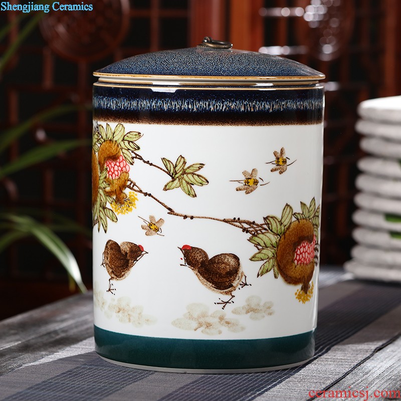 Famous hand-painted jingdezhen ceramic vase household adornment handicraft furnishing articles gift sitting room furniture furnishing articles