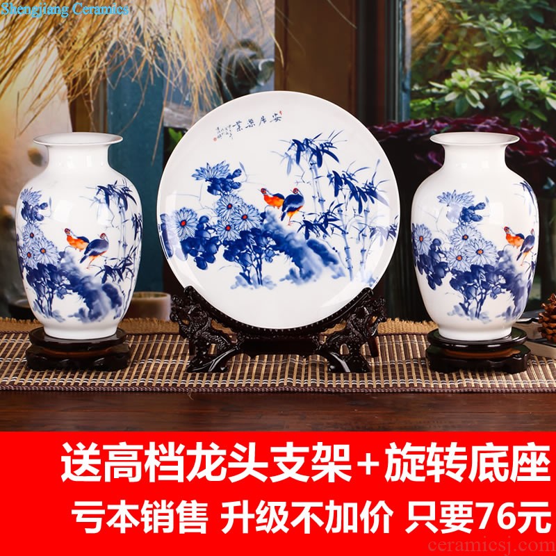 Archaize of jingdezhen ceramic kiln crack shadow blue glaze vase household adornment handicraft decoration furnishing articles sitting room