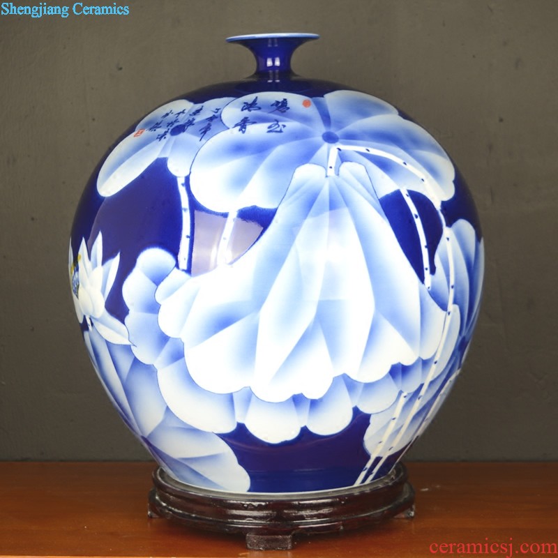 General blue and white porcelain jar ceramic furnishing articles sitting room old antique hand-painted jingdezhen ceramics vase household ornaments