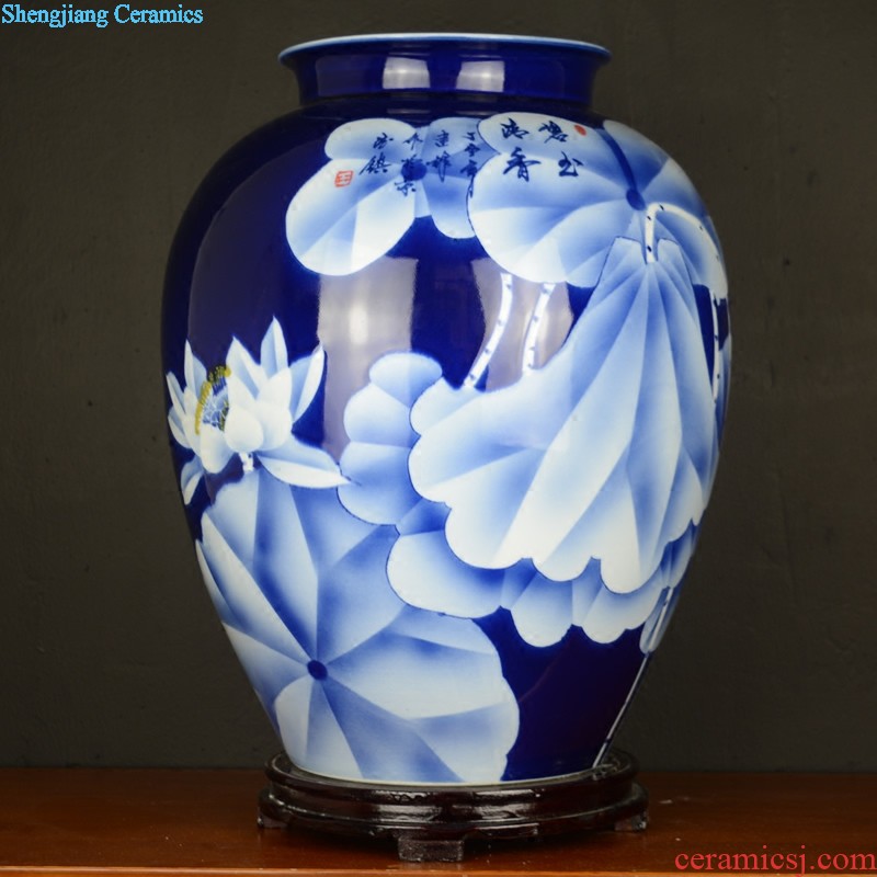 General blue and white porcelain jar ceramic furnishing articles sitting room old antique hand-painted jingdezhen ceramics vase household ornaments