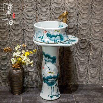 M beautiful ceramic mop pool Jingdezhen art mop basin balcony outdoor mop pool black whirlwind