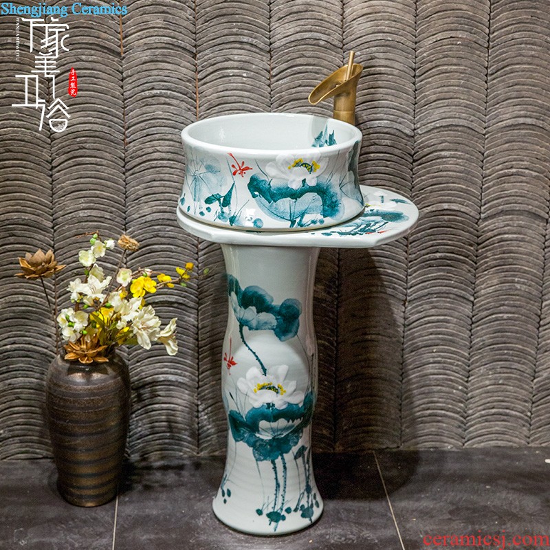 M beautiful ceramic mop pool Jingdezhen art mop basin balcony outdoor mop pool black whirlwind