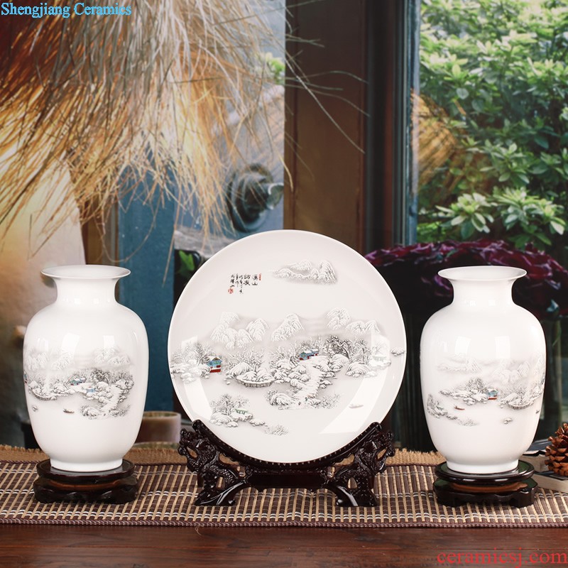 Jingdezhen ceramics The quartet lucky bamboo vase The living room table decoration flower art handicraft furnishing articles