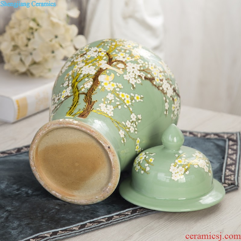 Jingdezhen ceramics hand-painted modern new Chinese vase flower arrangement sitting room home furnishing articles on your table